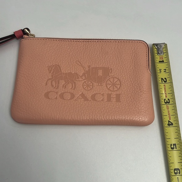 Coach Wallet Wristlet 6” x 4” peach Color with pink wristlet handle - Picture 8 of 8